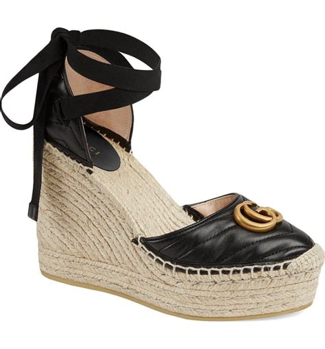 cream gucci espadrilles|Gucci espadrilles wedges.